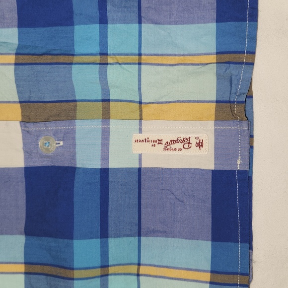 Men's Original Penguin by Munsing Wear Plaid Button Down SS Shirt XXL - Picture 6 of 7